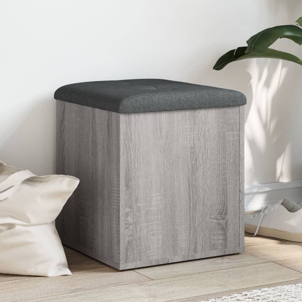 Design Möbel Sitzbank mit Stauraum Grau Sonoma 42x42x45 cm Holzwerkstoff - 2024 Neu