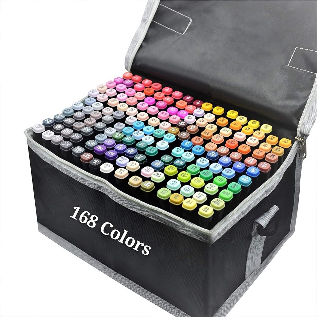 Marker Filzstifte Alkoholmarker Set 168 Farben Doppelseitig Premium