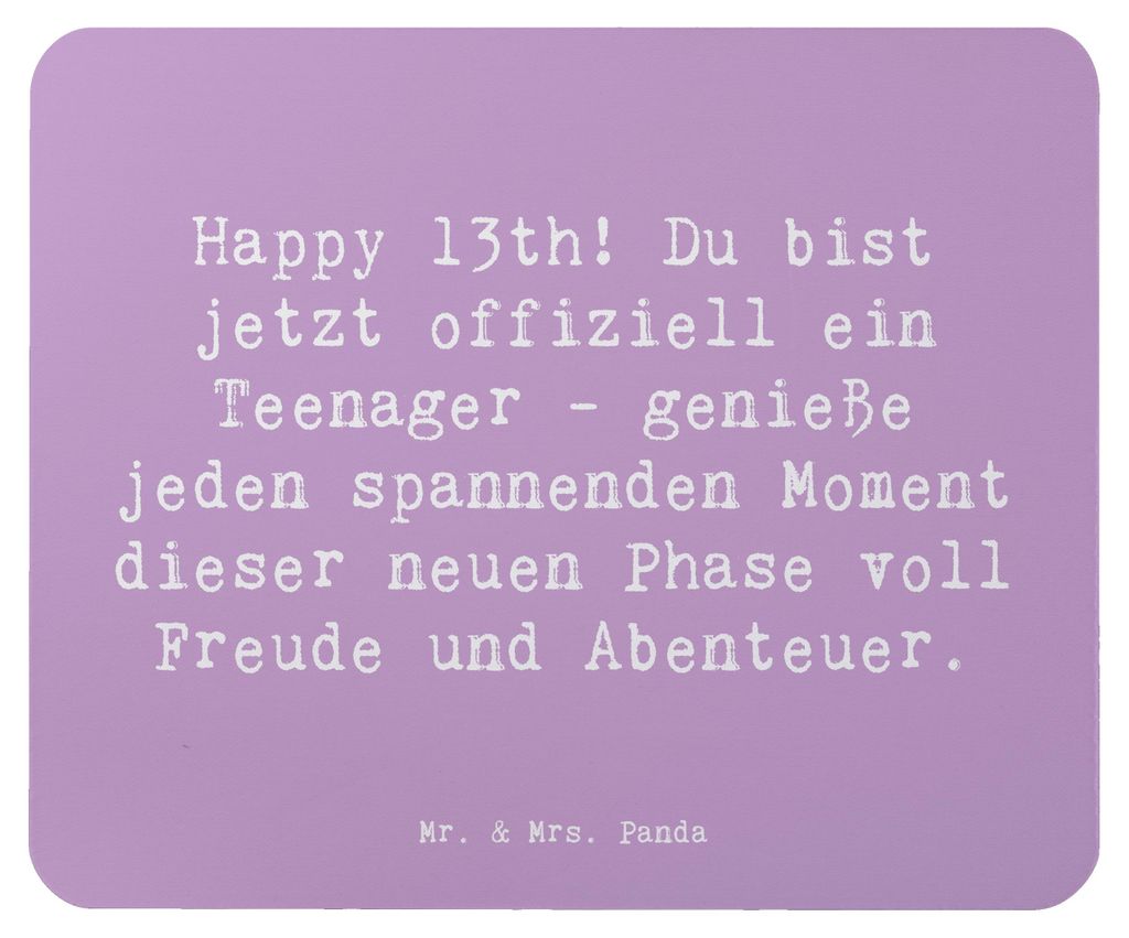 Mr. & Mrs. Panda Mousepad Spruch 13. Geburtstag - Lavendeltraum - Geschenk, Meilenstein, Geburtstagsgeschenk, unvergessliche Momente, pc, Happy Bir...