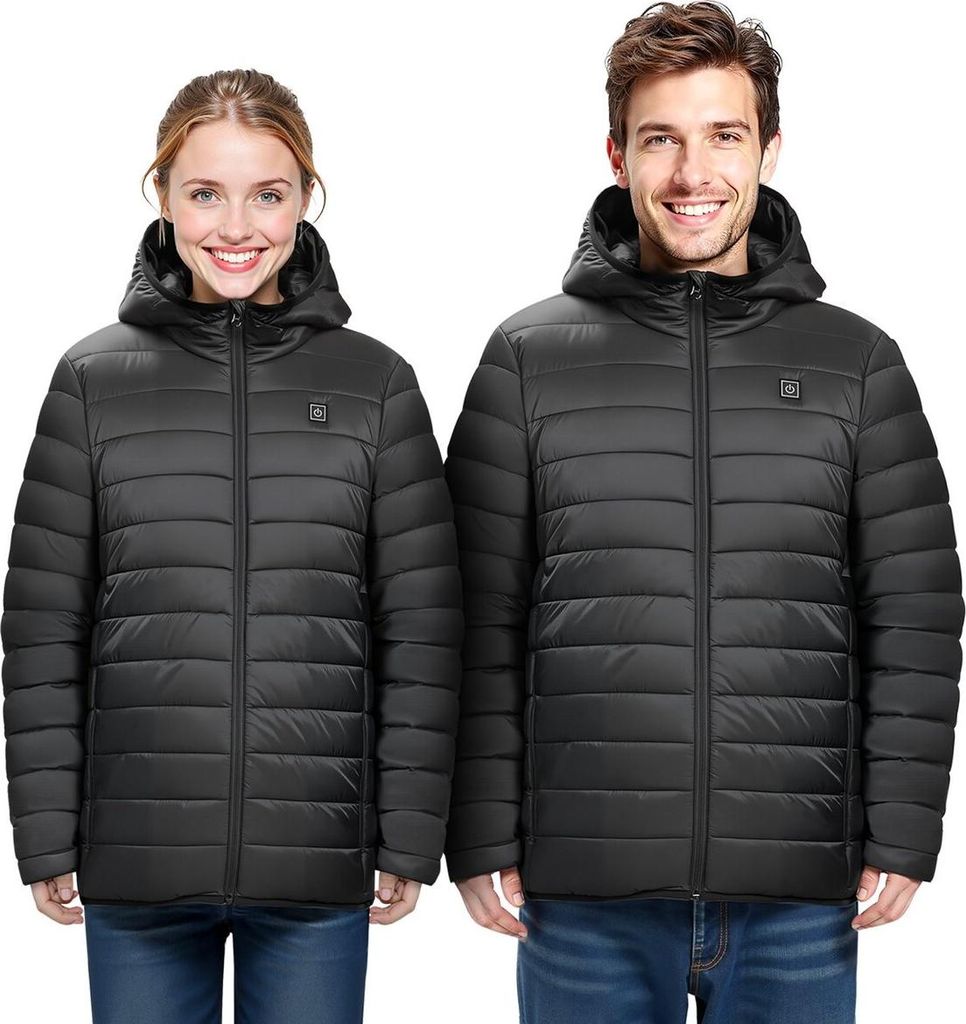 Heated Jacket for Men with 7.4V Battery, Soft Shell Electric Heating Coat, Windproof Lightweight Outerwear with 6 Heating Zones & 3 Heat Settings f...