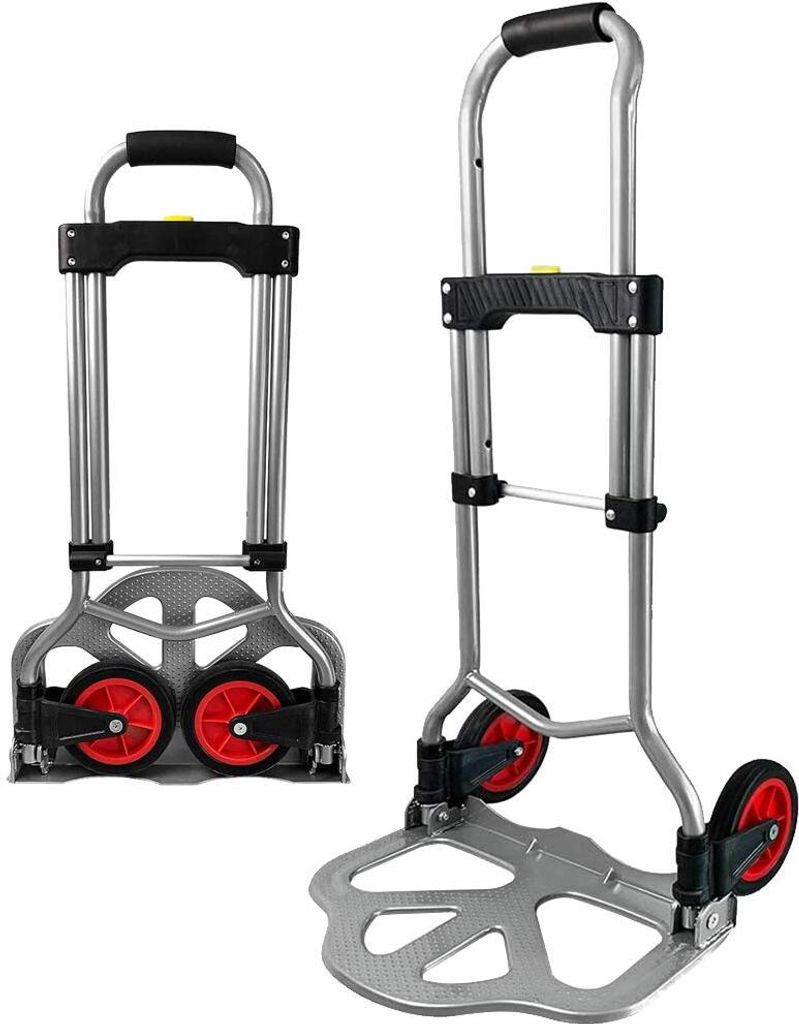 YARDIN Sackkarre klappbar, Transportkarre Belastbarkeit bis 60kg, Stapelkarre zum Transportieren mit ausziehbarem Griff für Umzug, Einkäufe und s...
