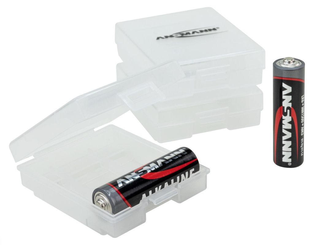 ANSMANN 3x Batteriebox Akku Box für bis zu 4 AAA & AA Akkus Produktbild 