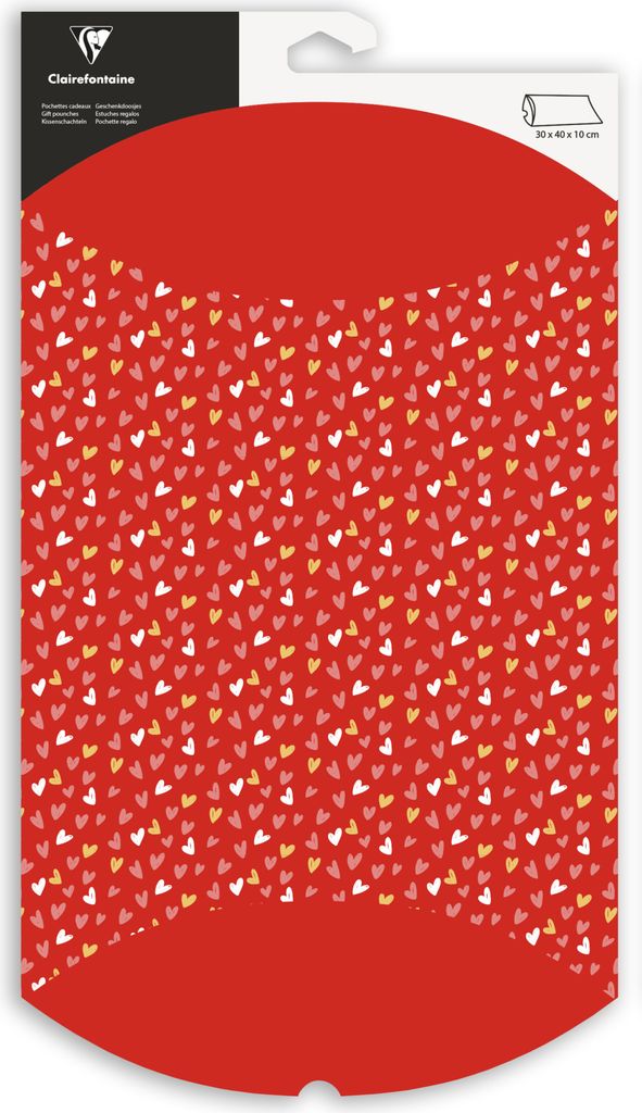 Clairefontaine 6x Geschenketui, 30x40cm, Herzen - Rot 618007C