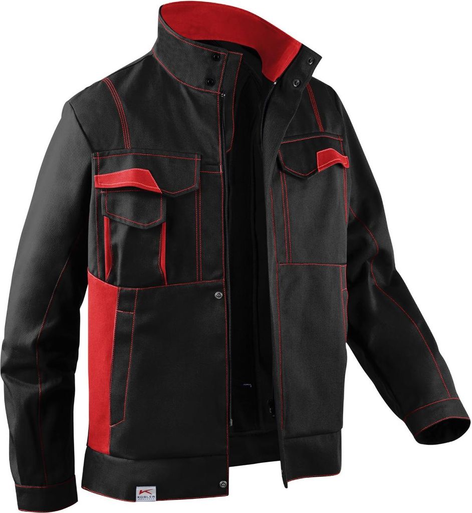 Kübler Image Dress Jacke schwarz/mittelrot Gr. 52