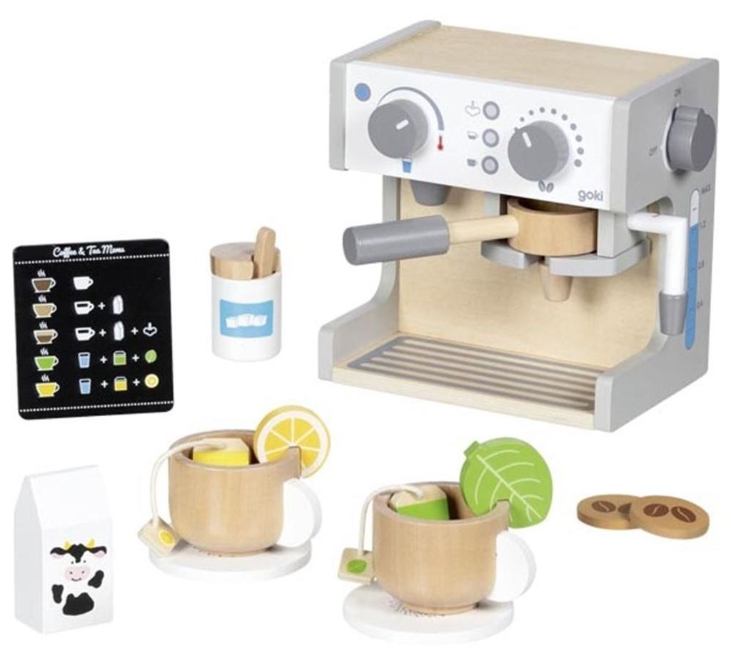 Macchina giocattolo per caffè e tè in legno Goki per Immagine del prodotto 