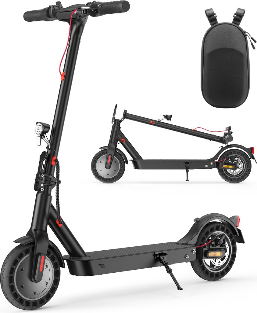 E Scooter mit Straßenzulassung E9TMAX , 10 Zoll, Max 40km Reichweite 20km/h, Komfortable Stoßdämpfung bis 120kg, APP-Verbindung, LED-Display