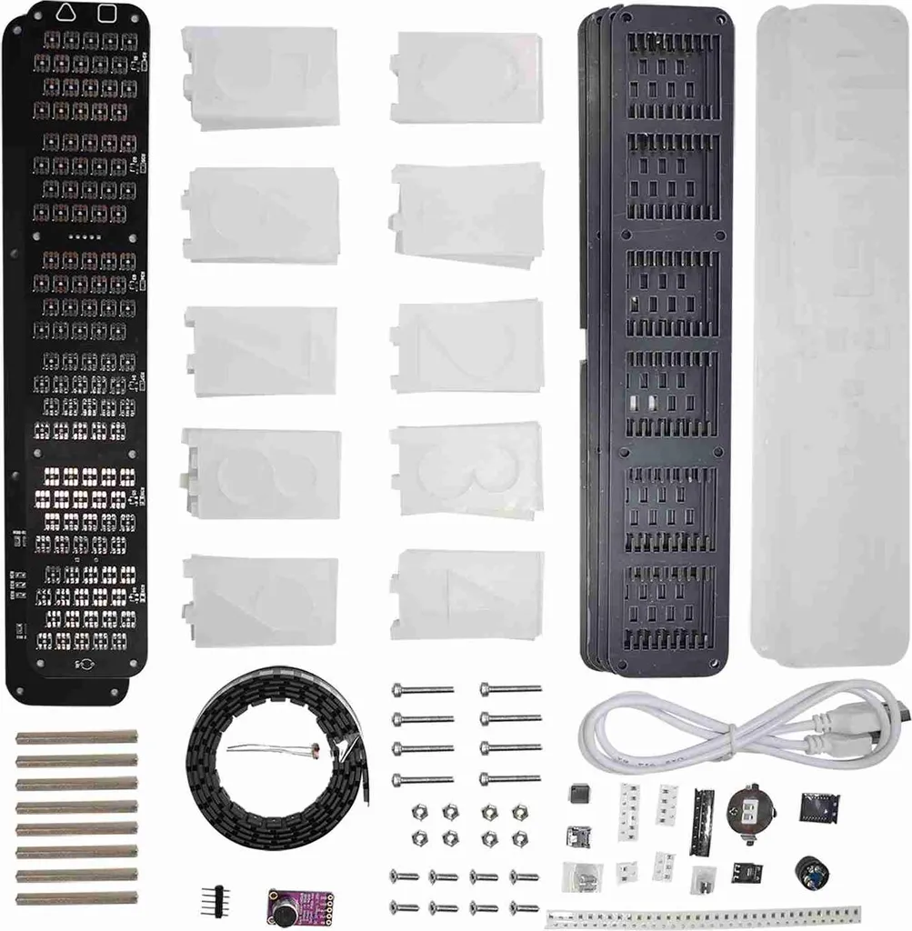 Réveil LED Multifonctionnel avec Température et Date Grande Police Noir
