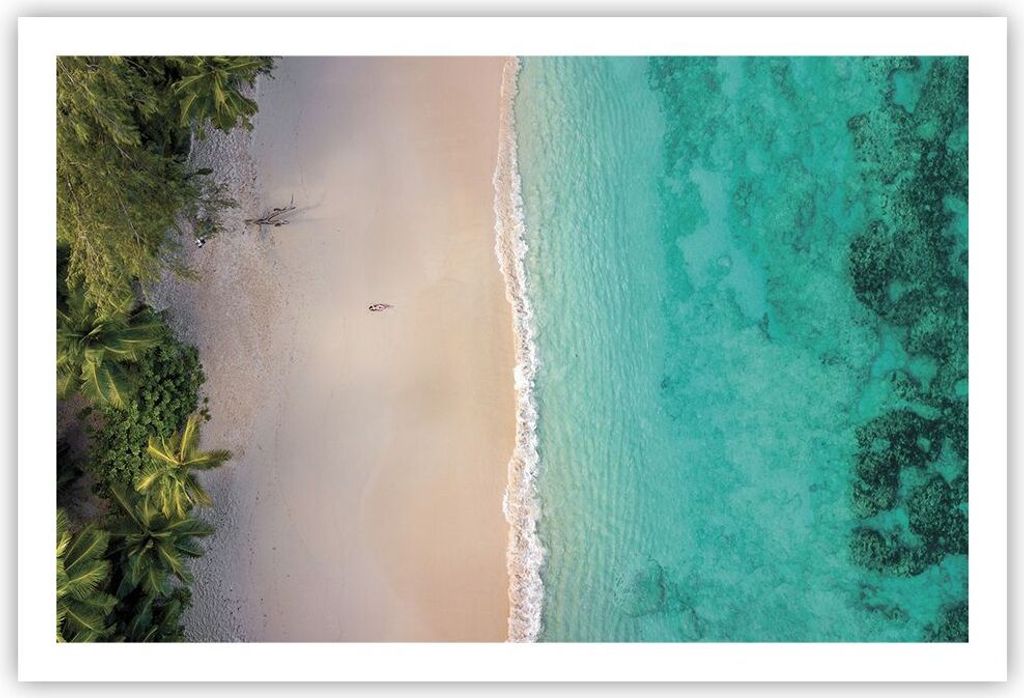 Poster - Poster ohne Rahmen - Strand Tropen Rand - 91,5x61 cm - Wand Bild - Wanddeko - Wandbilder - Kunstposter - Wandposter - Bilder - Kunstdruck ...