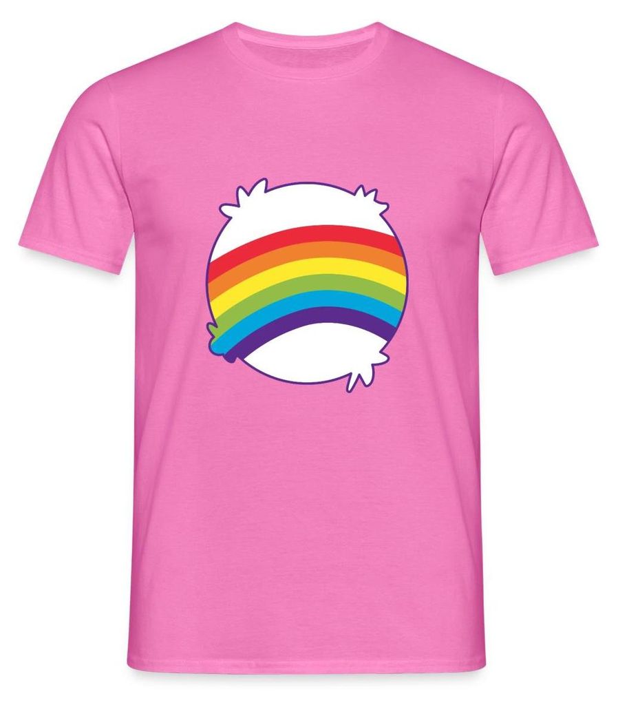 Spreadshirt Bärchi Glücksbär Regenbogen Lila Karneval Männer T-Shirt, M, Pink