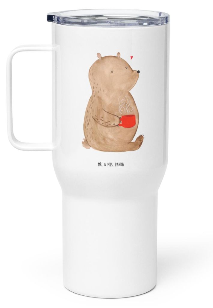 Mr. & Mrs. Panda Edelstahlbecher Bär Kaffee - Weiß - Geschenk, Motivation, Isolierbecher, Kaffee-to-go-Becher, Guten Morgen, Bären, Teetasse, To...