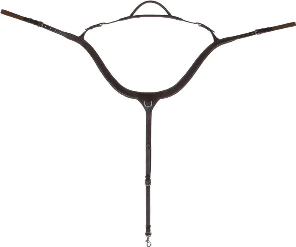 Collier de chasse en cuir avec poignée de maintien QHP marron foncé
