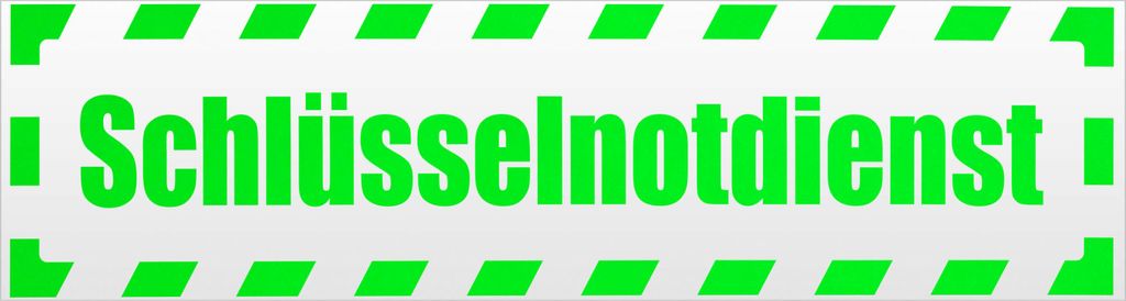 Kiwistar Schlüsselnotdienst gestreift Magnetschild Schild magnetisch - 30cm Neongrün - Magnetfolie für Auto PKW Kfz