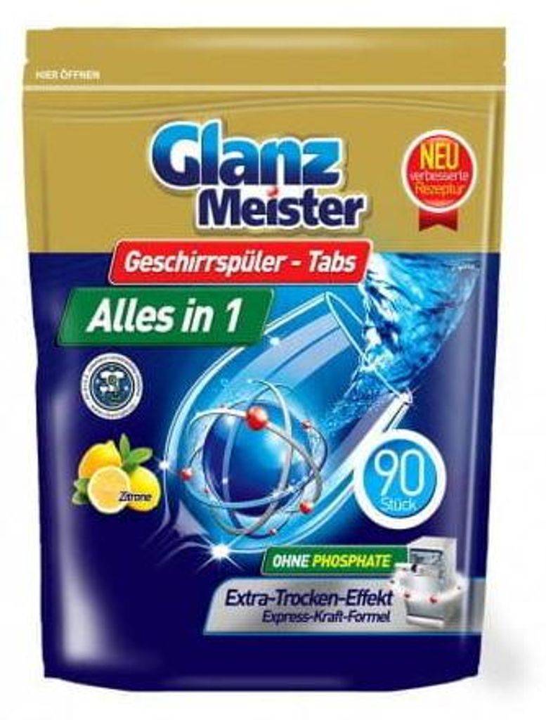 GlanzMeister Alles in 1 Geschirrspültabs 90 Stück Produktbild 