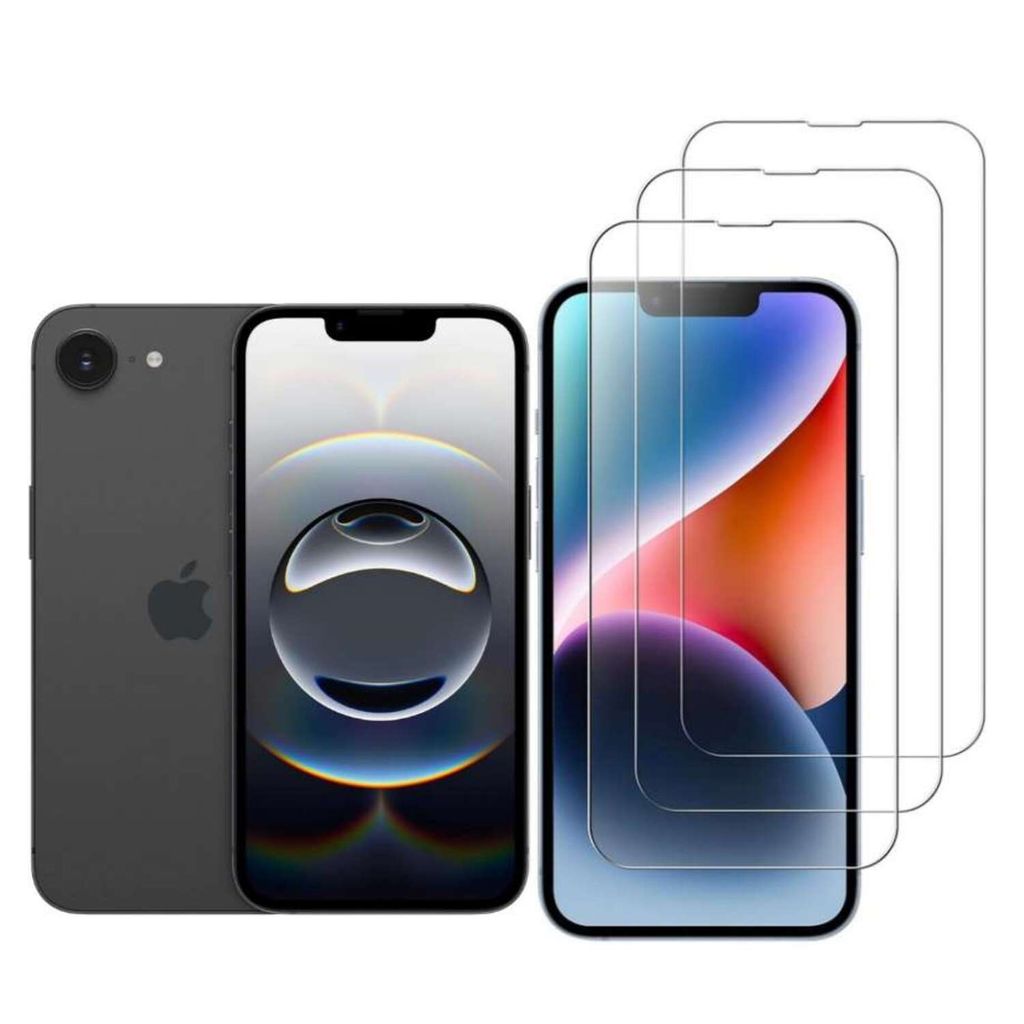 CLM-Tech Schutzfolie kompatibel mit iPhone 16e Panzerfolie Panzerglas Crystal Clear Displayschutz 9H Glas Displayfolie Schutzglas - Unterstützt Fi...