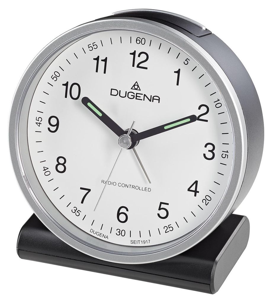 Dugena 4460943 Funkwecker Silber / Weiß Produktbild 