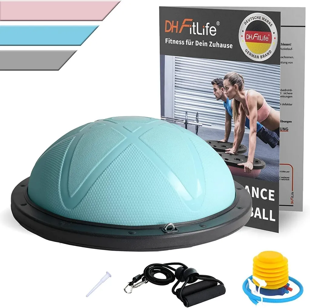 Plateforme d'équilibre pour fitness à domicile 60 cm bleu avec pompe kit
