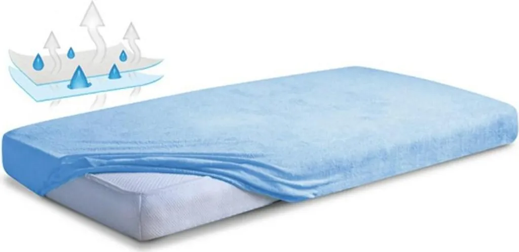 Alèse Drap-housse 2 en 1 Bleu pour Matelas Bébé 60x120 cm BabyMatex 24