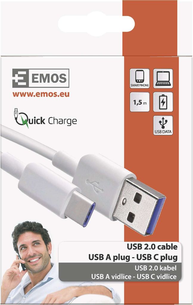 EMOS USB-C Kabel 5A auf USB 2.0, 1,5 m Ladekabel Produktbild 6
