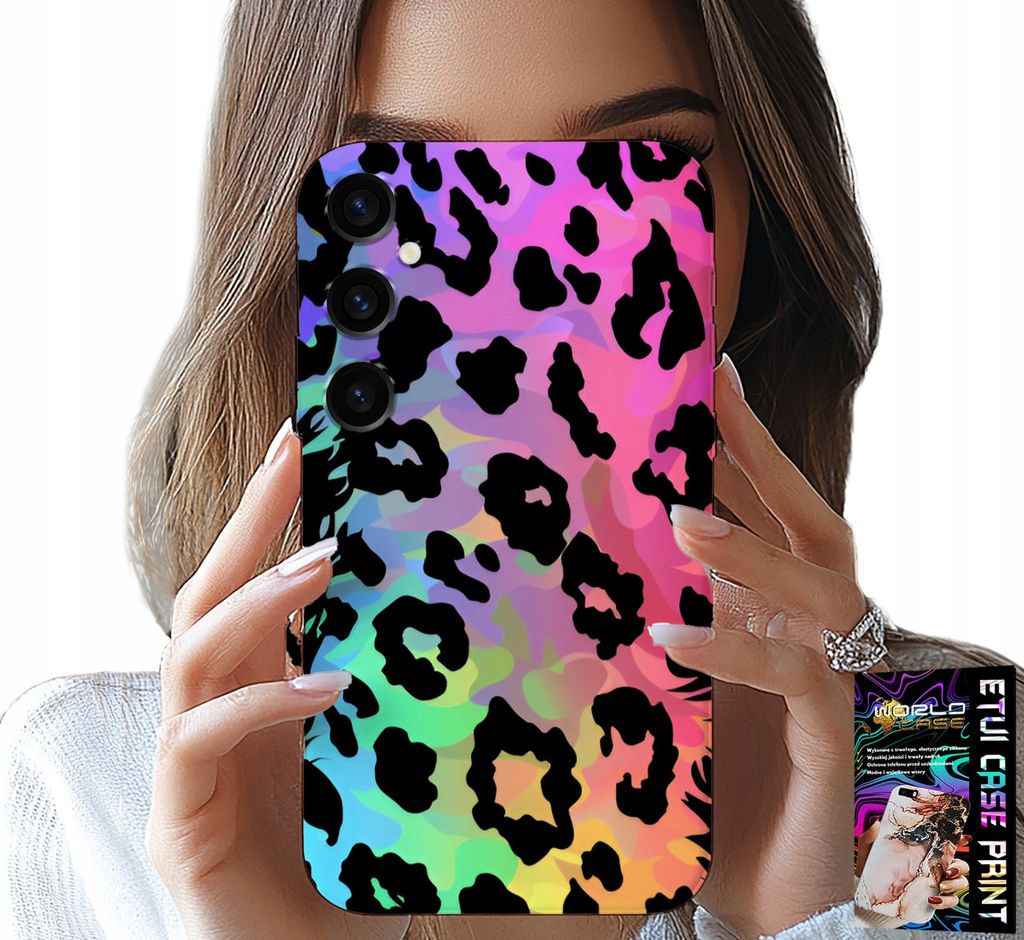 Hülle Für Samsung Galaxy S24 Plus - Farbenfrohe Regenbogen Leopard Print Rückseite Glas