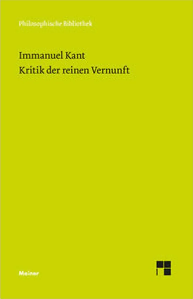 Livre de Philosophie Critique de la raison pure - Texte Original Kant