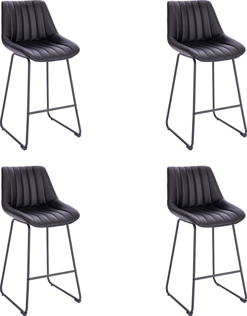 Lina Vegas Stuhl im modernen Design, Samt, Moderne Counter Höhe gepolsterte Barstuhl mit Fußstütze, Metallgestell für Wohnzimmer - 4er Set - ...