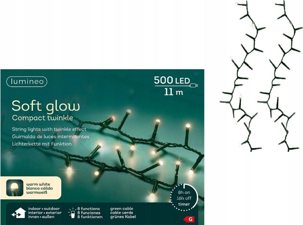 LED Weihnachtsbaum Lichterkette 500 warmweiße LEDs, 16m, 8 Produktbild 
