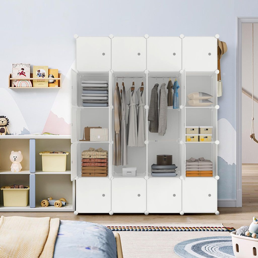 YZNAHRE Kleiderschrank 145 cm Breit Garderobenschrank Produktbild 