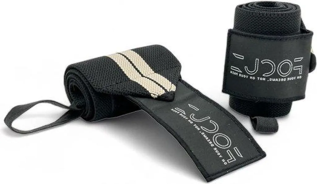 Bandages avec ouverture pouce pour fitness et musculation (paire) - Noir