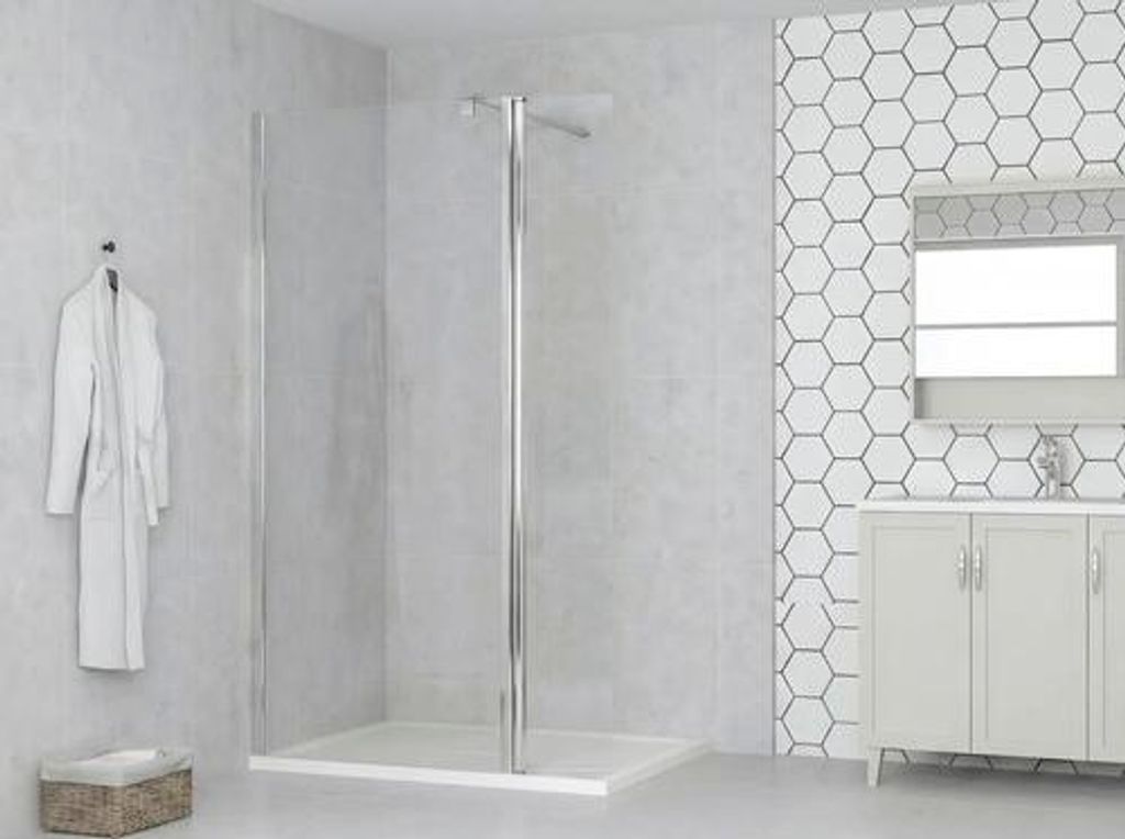 form&style Seitenwand MODENA 30 x 195 cm Profil chrom Produktbild 