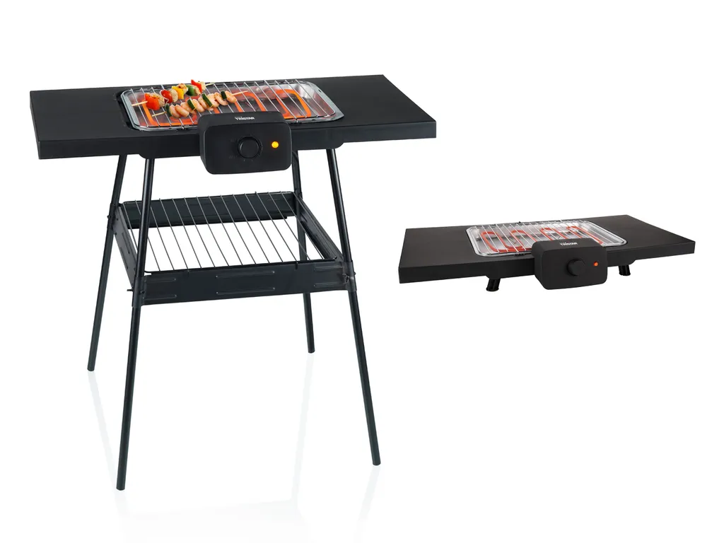 Grill barbecue électrique 2000W avec grande tablette et pied stable - 8