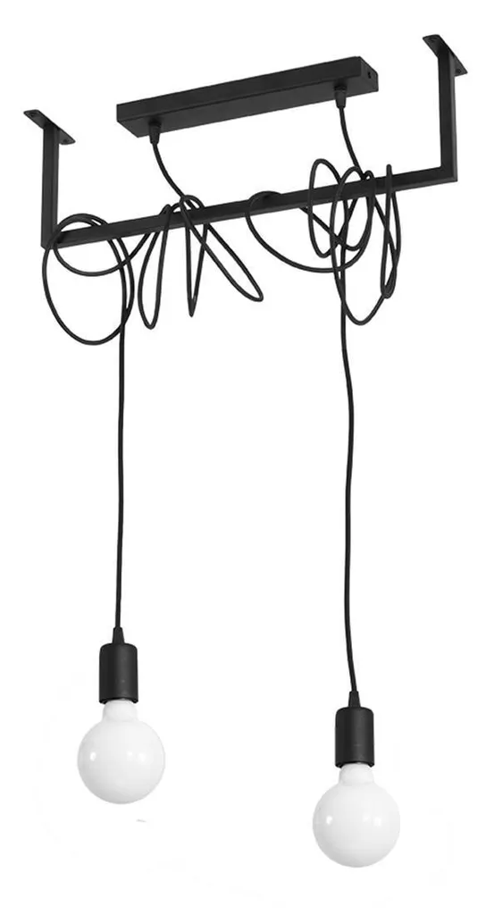 Lampadario Sollux Salamanca 2 Nero 2xE27 15W Acciaio: Specifiche