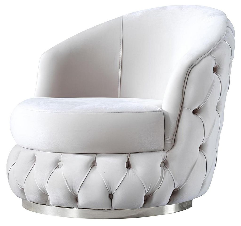 Sessel Stil modern Farbe beige braun weich neu Bequemer Sessel Velours