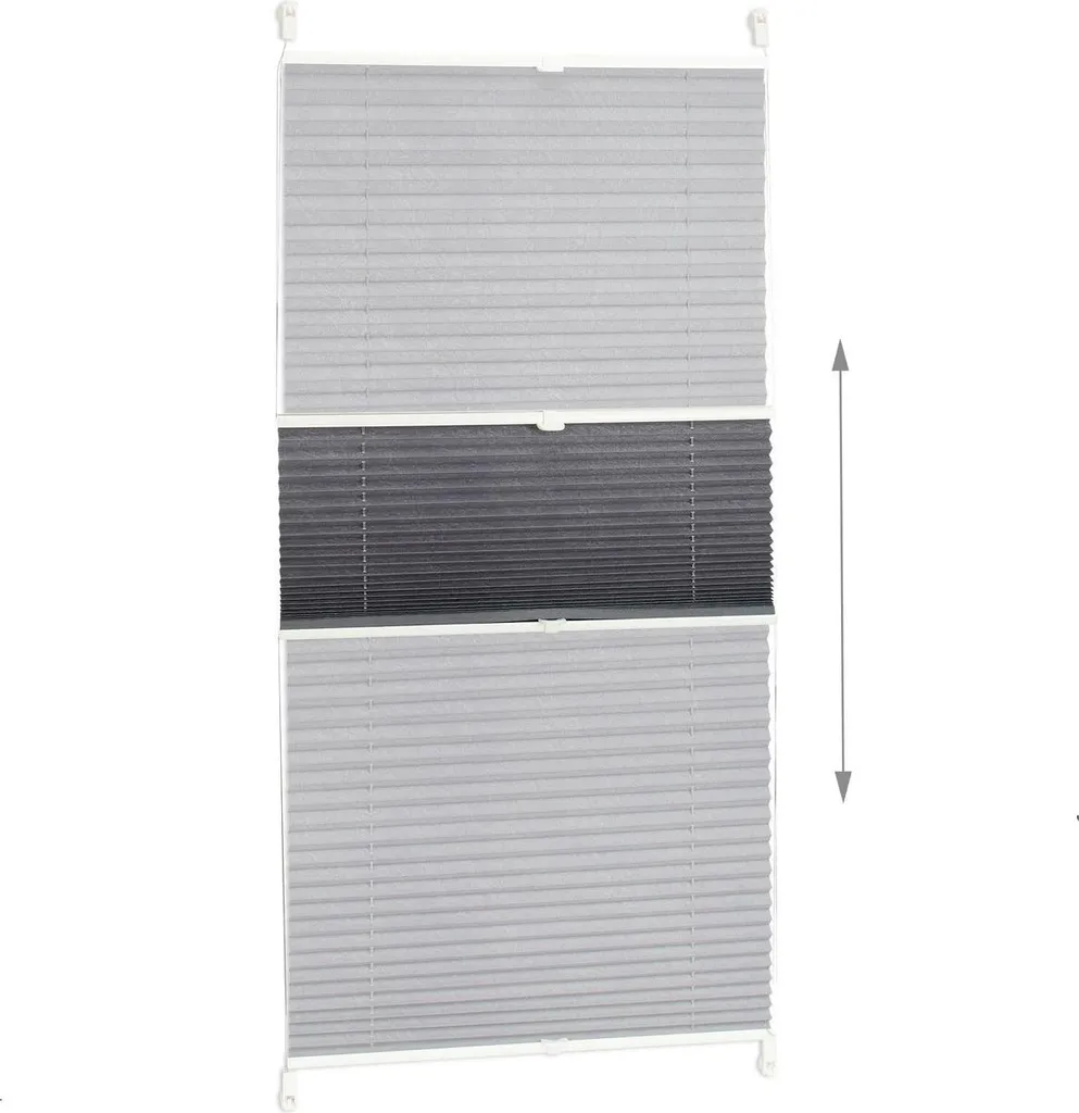 Store plissé gris sans perçage ajustable avec fixation clipsable 80cm - 4