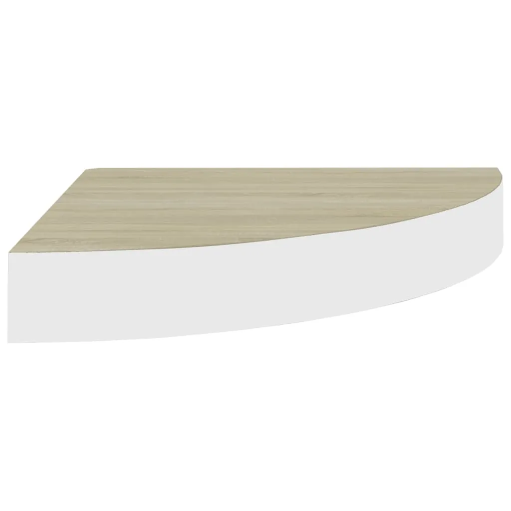 Scaffale Angolare Galleggiante vidaXL 35x35 Rovere Bianco - Offerta - 3