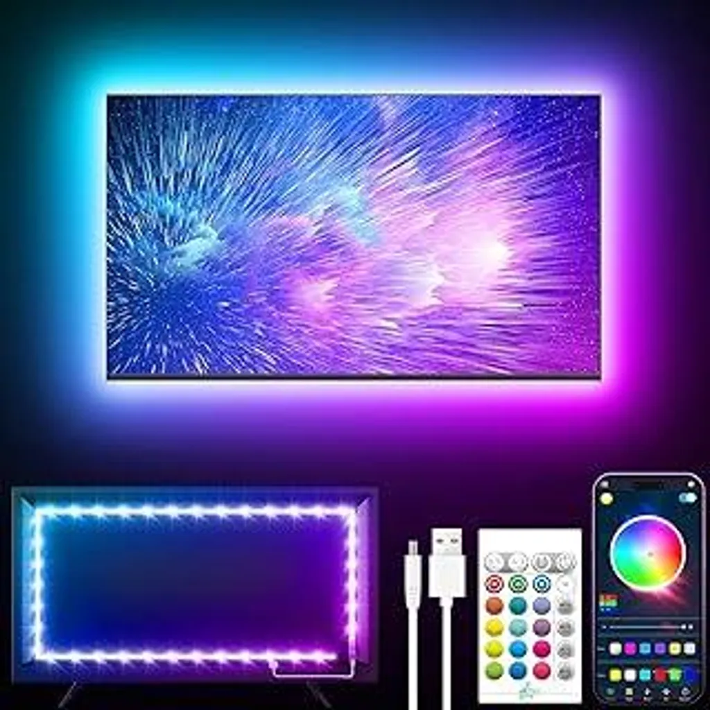 Luci LED TV GIPOYENT 4 metri Bluetooth - Retroilluminazione RGB Smart