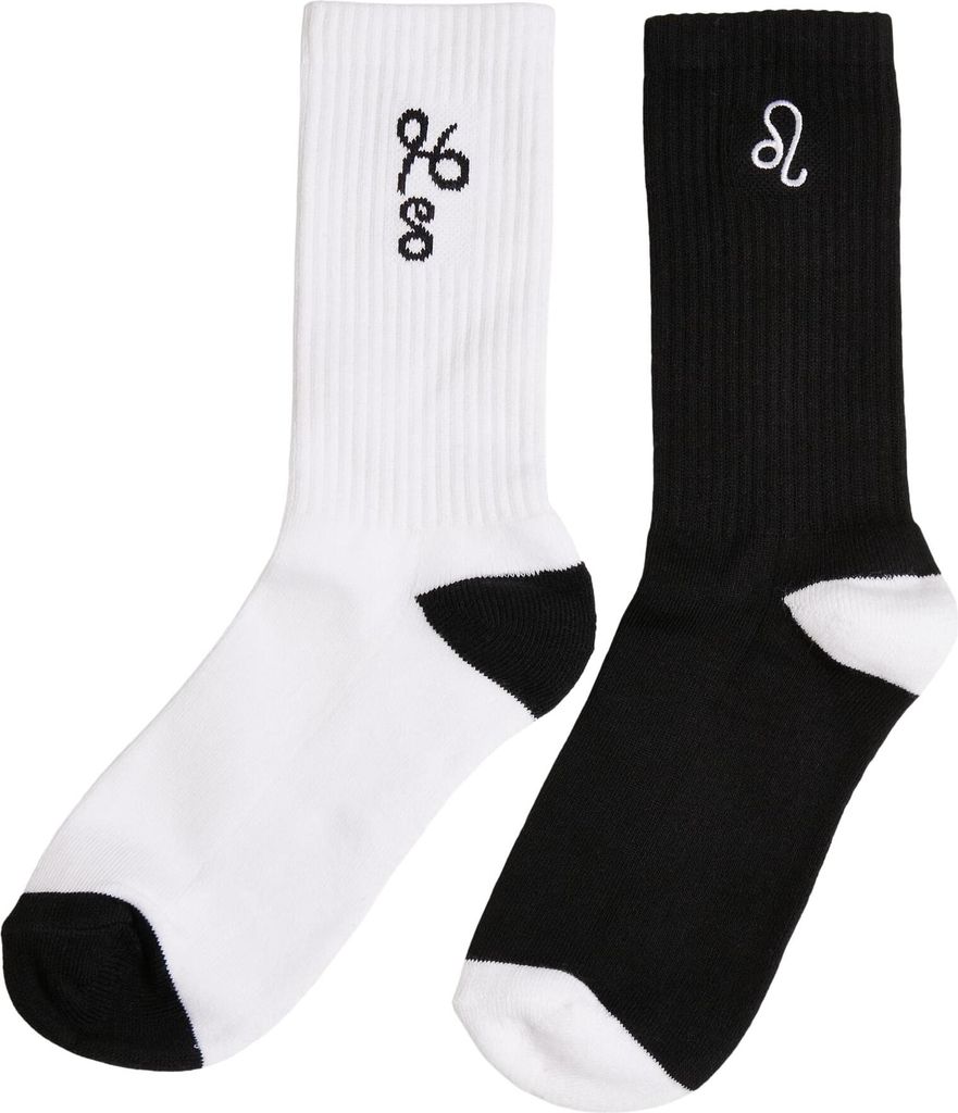 Mister Tee Accessoires MT2235 | Zodiac Socks 2-Pack Socken - Farbe: black/white leo - Größe: 43-46