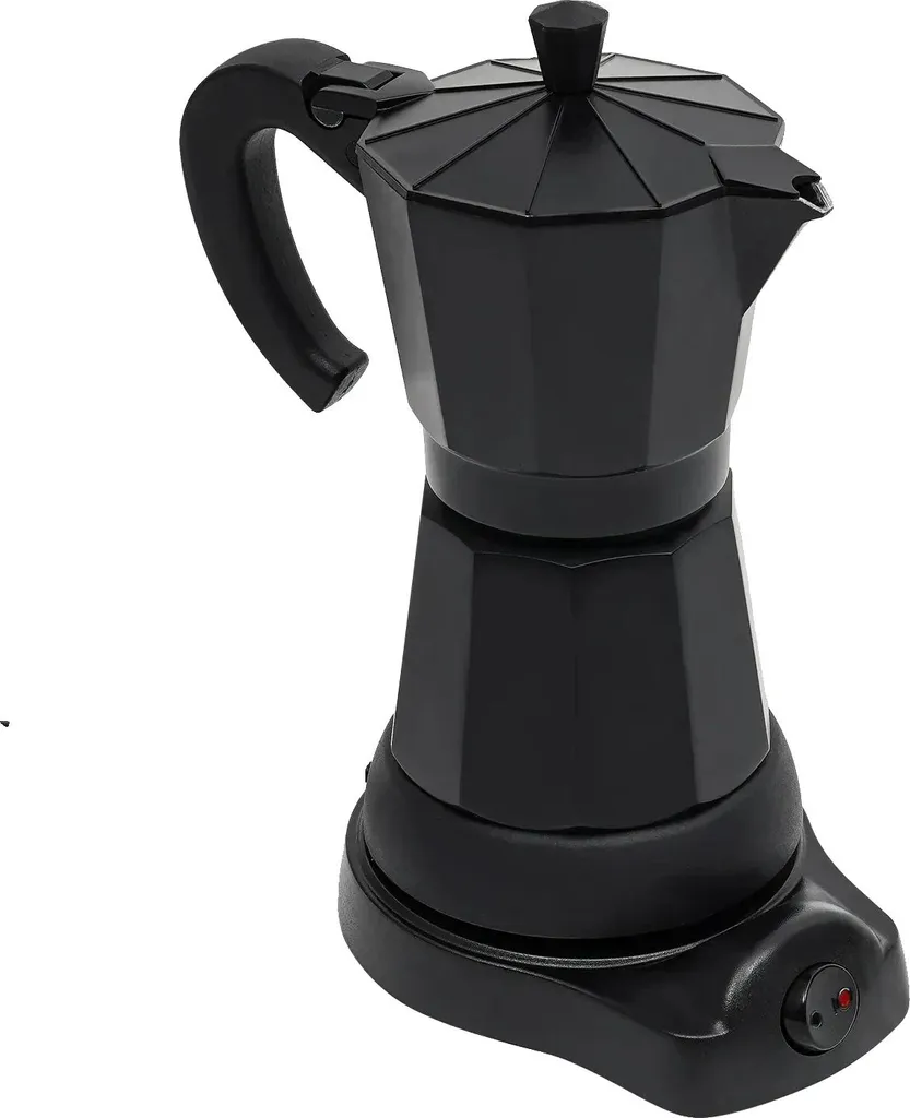 Machine espresso électrique induction 6 tasses - Design noir finition mate