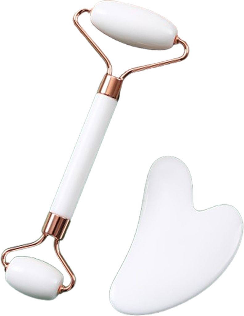 INF Massagegerät für Gesicht und Körper Entspannung Gesichtsroller Weiß