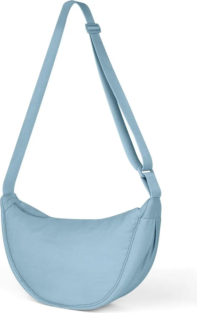 Borsa Mezzaluna Aucuu Blu Nylon - L'Accessorio Viaggio Indispensabile