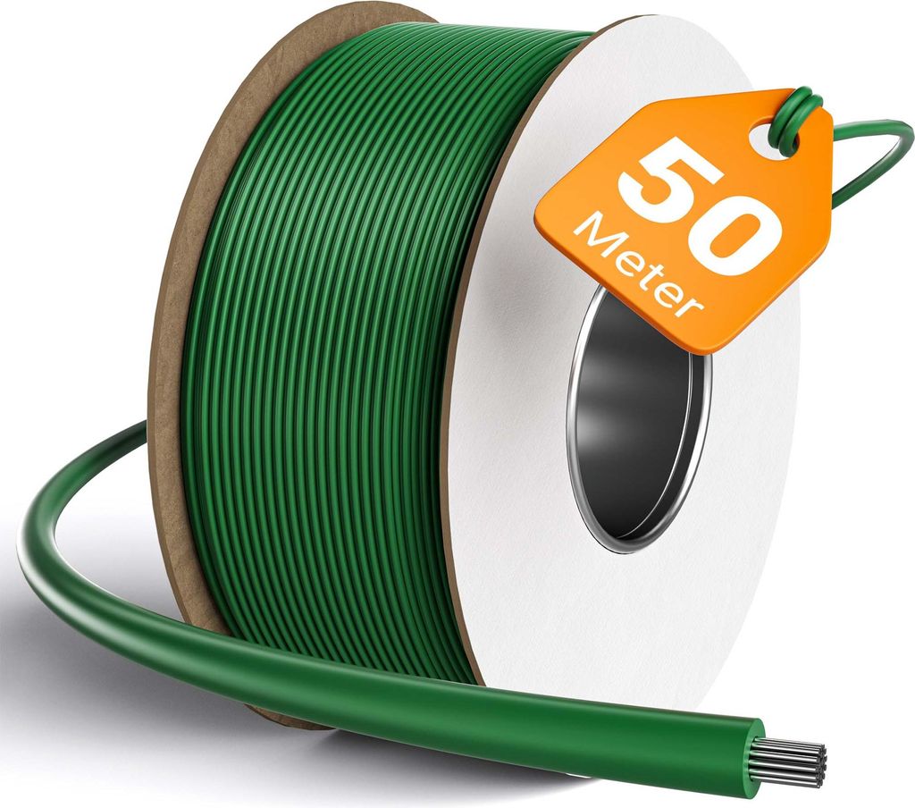 Wiltec 50 m Mähroboter Begrenzungskabel Ø 2,7 mm TCCA, kupferbeschichteter Aluminiumdraht, Leitkabel für Rasenroboter, Universal Begrenzungsdrah...