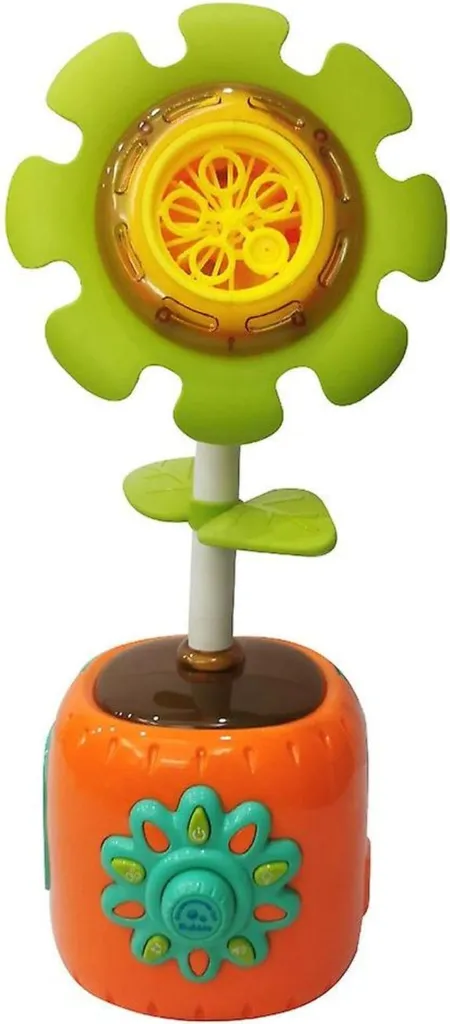 Machine à bulles fleur avec LED multicolores et mélodies intégrées