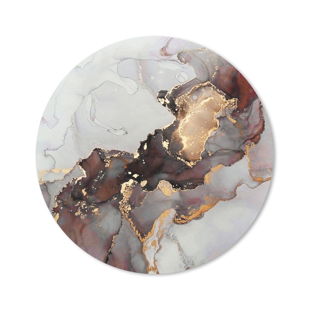 MuchoWow Mauspad Mousepad Rot - Marmor - Gold 40x40 cm - Mousepads - Maus Mat - Pad - Mausunterlage - Schreibtisch Accessoires