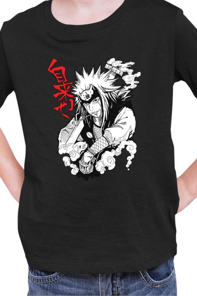 Kinder T-Shirt Naruto Jiraiya 04, 9-11 Jahr - 140 / Schwarz