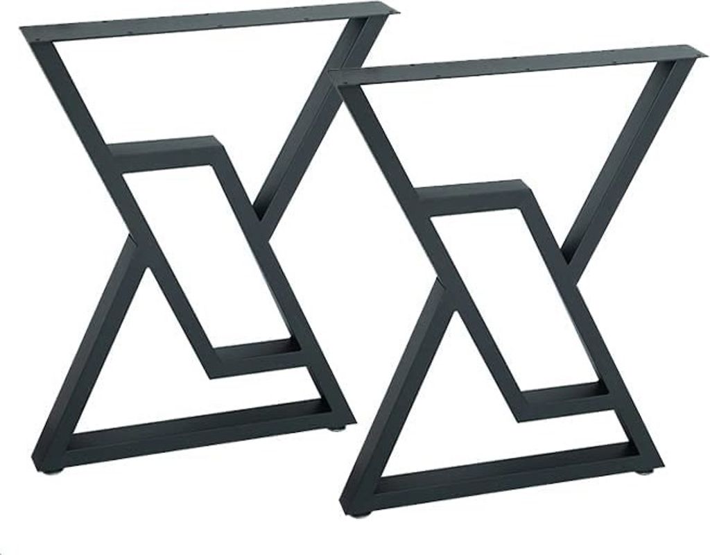 2er Set Tischgestelle aus Metall, OS ma37, schwarz, 55x72 cm, 91317