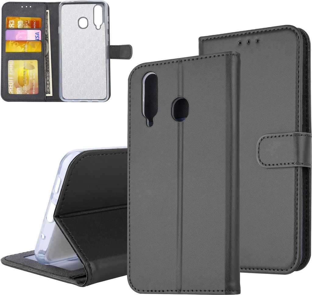 Samsung Galaxy A8s Card holder Black Book type case for Galaxy A8s Magnetic closure