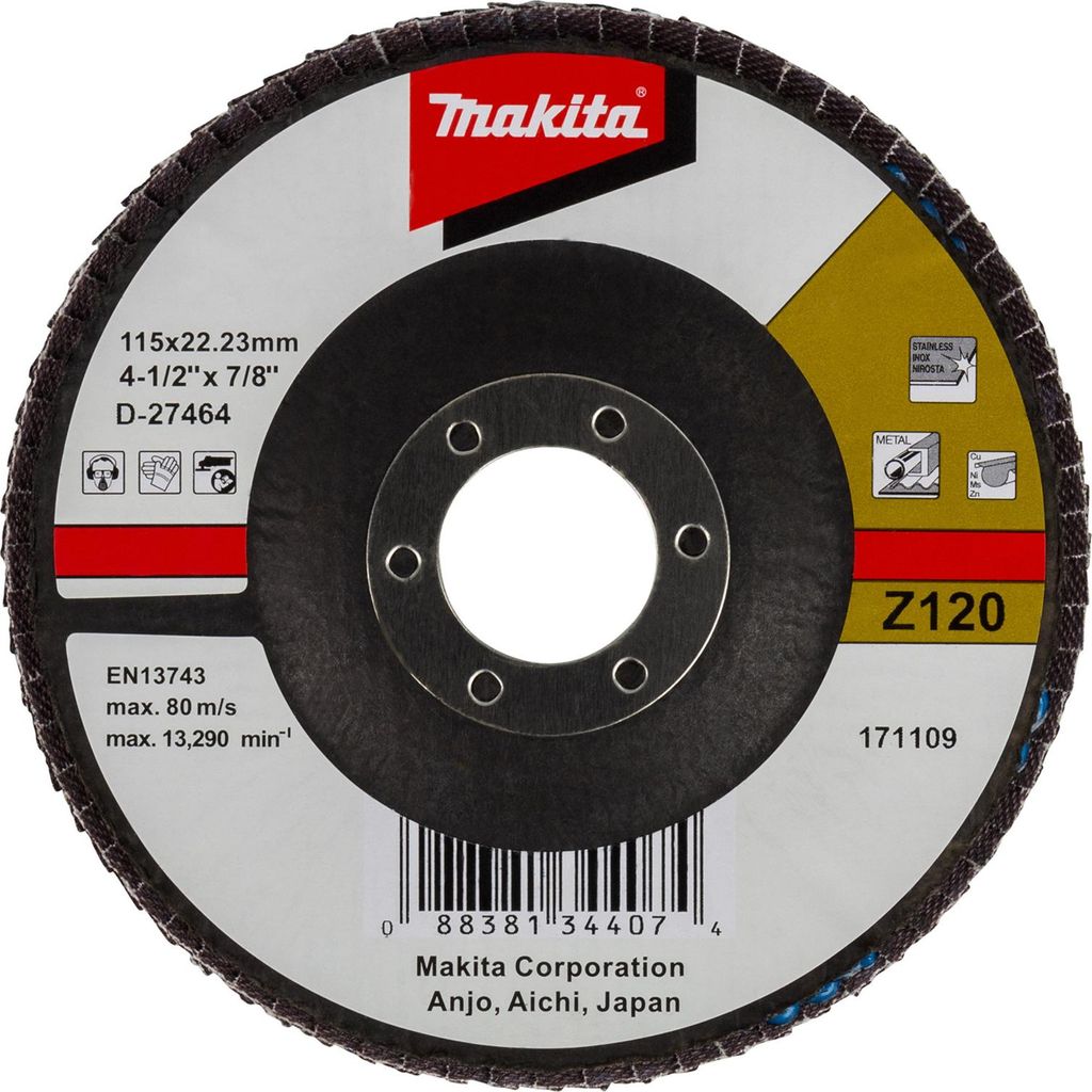 Makita Fächerschleifscheibe 115 mm Z120 - D-27464