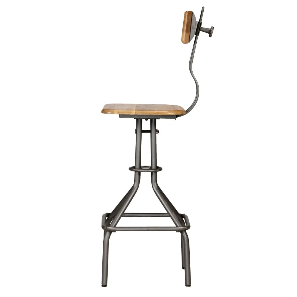 Tabouret de bar 2 pcs vieux bois de teck stable et durable pour bar