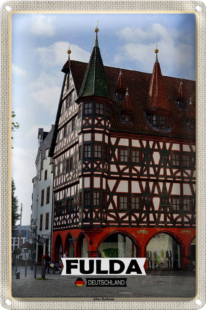 Blechschild Städte Fulda Altes Rathaus Architektur 18x12cm
