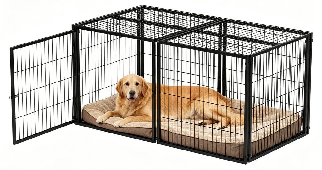 Gabbia per cani 160x80x80 cm, gabbia flessibile con Immagine del prodotto 