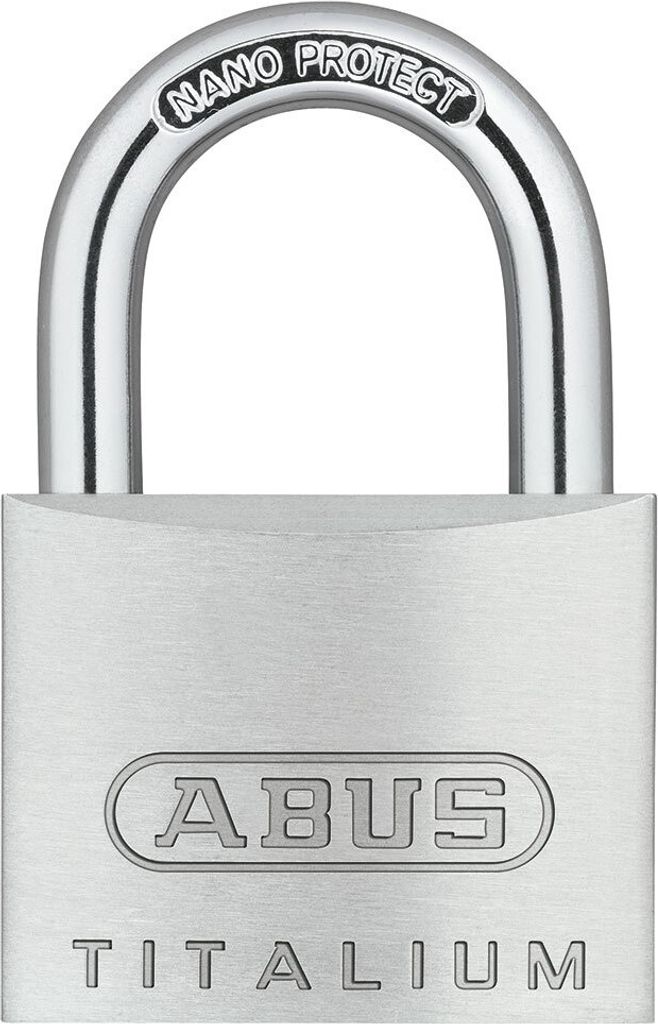 A studio shot of a silver padlock against a white background.